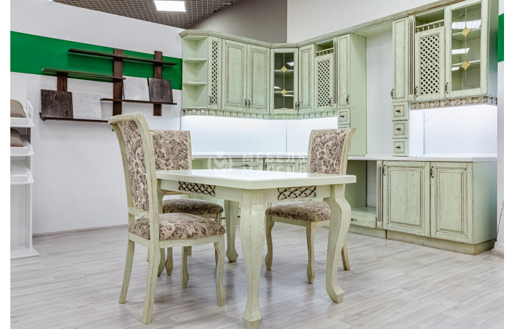 Кухонный стол Лотос (фисташка с коричневой патиной)