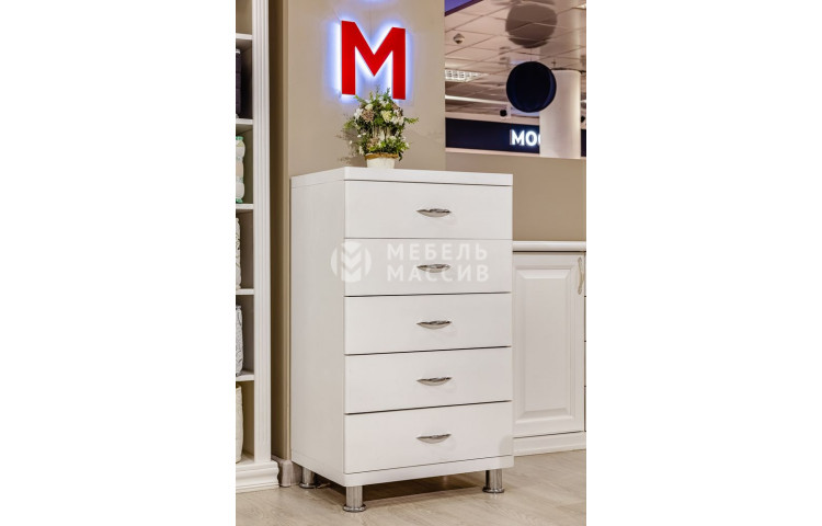 Тумба Бали 5 ящиков (белая эмаль)